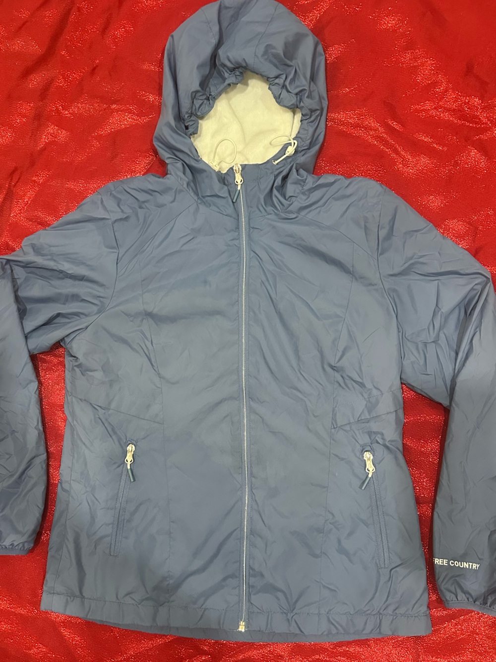 Free Country woman’s Hooded Windbreaker Jacket - Slate Blue